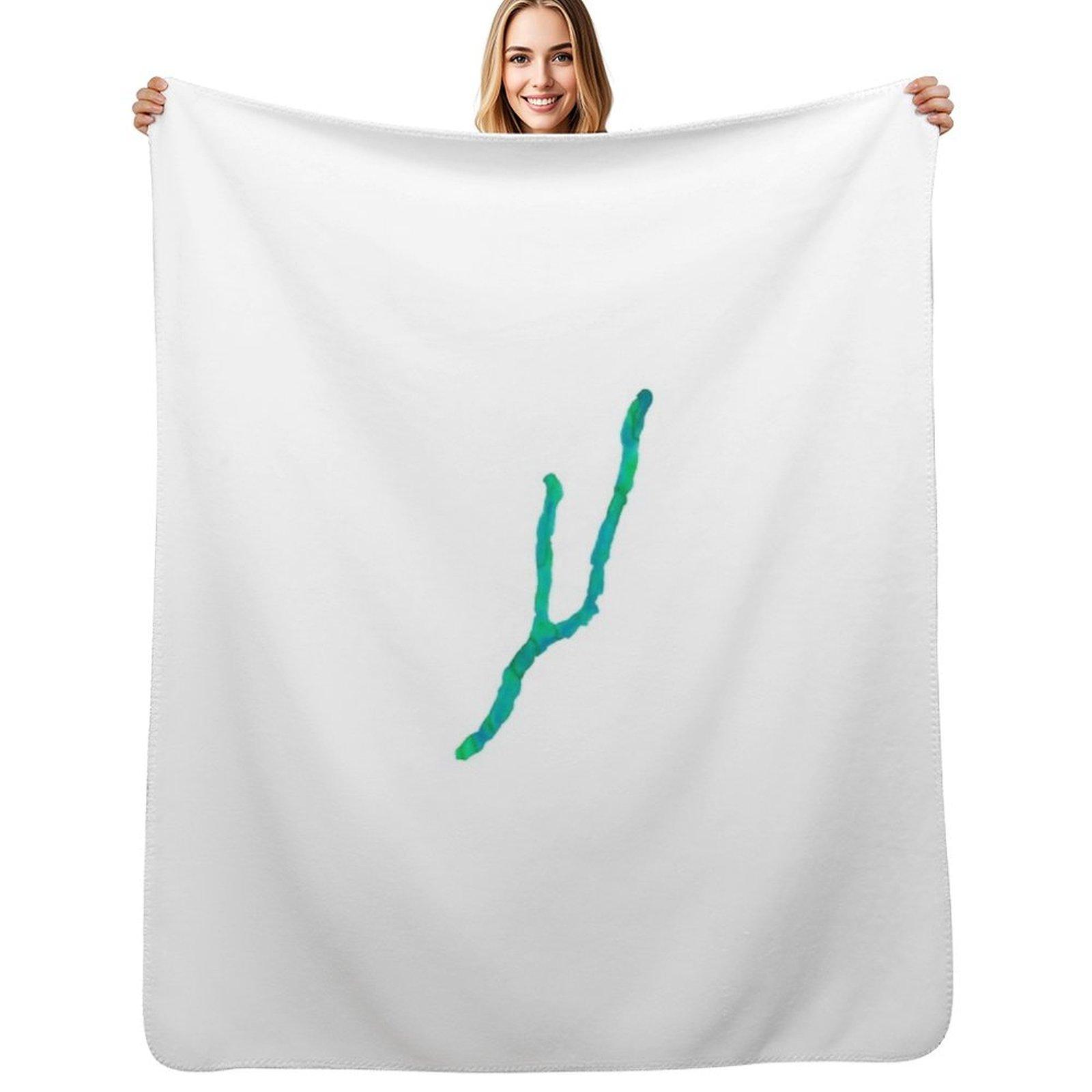 Watercolor Keuka Lake  Green and blue Throw Blanket Lightweight Warm Blanket for Indoor Outdoor Use 75x100cm