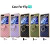 Luxuriöse galvanisierte Handyhülle für Frauen und Mädchen mit Displayschutzfolie und Ring für Samsung Galaxy Z Flip 6 5 4 3 Hülle