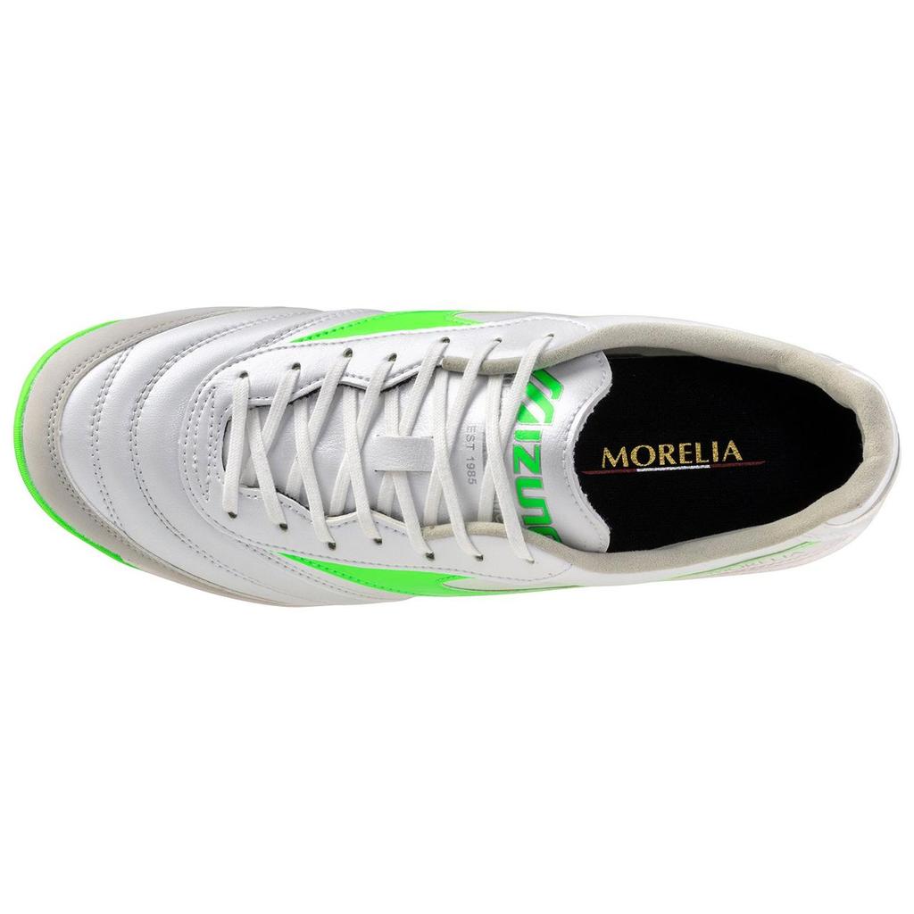 Mizuno Morelia Sala Pro Comfortable TF (Rubber Studs) Non-Slip Durable Soccer Shoes Unisex Soccer Shoes Silver Green Q1GB2513