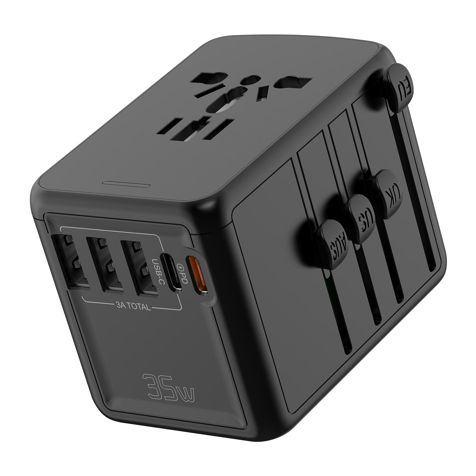 

Outlet for EU US AUS UK Universal Travel Adapter PD35W Power Plug Worldwide Power Outlet Charging Socket Adapter 1