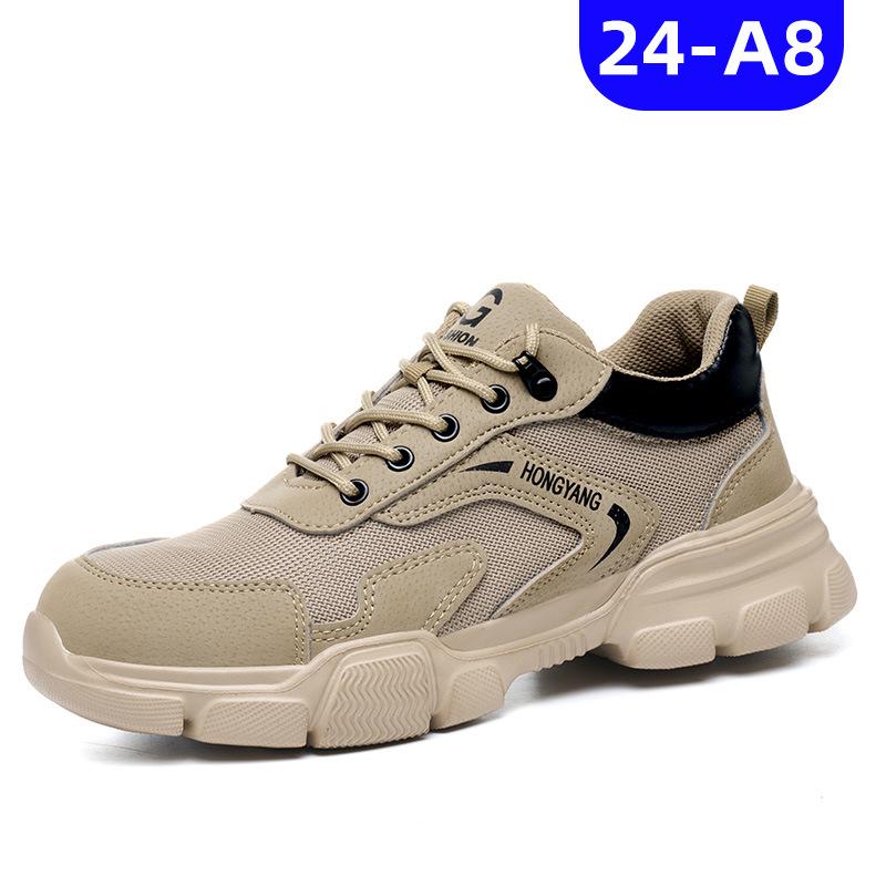 Oulylan  Men's Safety Shoes Anti-Smash Anti-Puncture Summer Breathable Work Shoes Lightweight Anti-Slip Construction Shoes