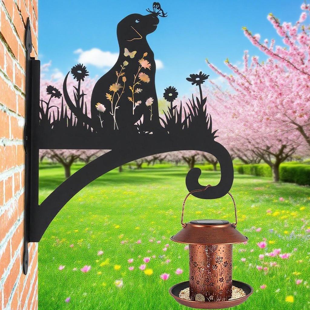 Plant Hanger Indoor Dog Wind Chimes Rack Wall Mounted Plants Stand For Porch Balcony Garden Yard Indoor Patio Lantern