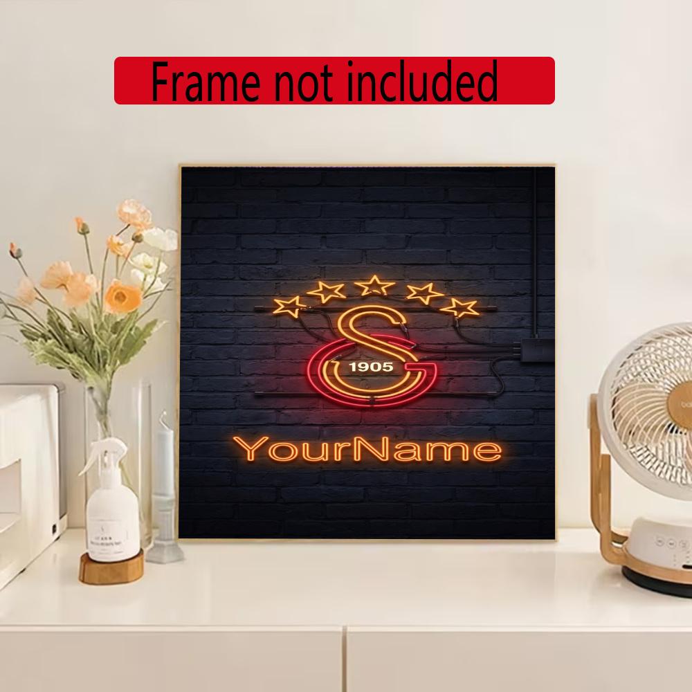 Galatasaray Personalized Name Round Diamond Painting Kit Diamond Embroidery Painting Rhinestones Mosaic Frameless Handwork Decoration Arts