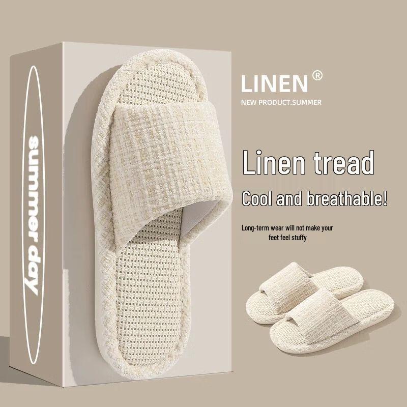 Konuo Linen Indoor Slippers (2-Pack, Random Colors)