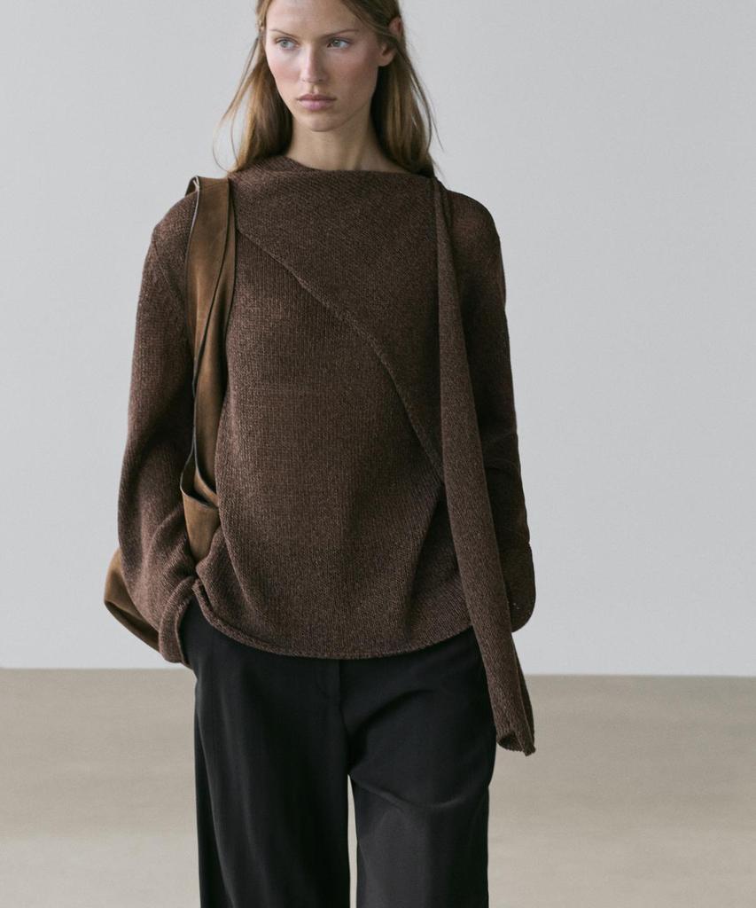 Masimodutti Cotton Blend Knit Cape