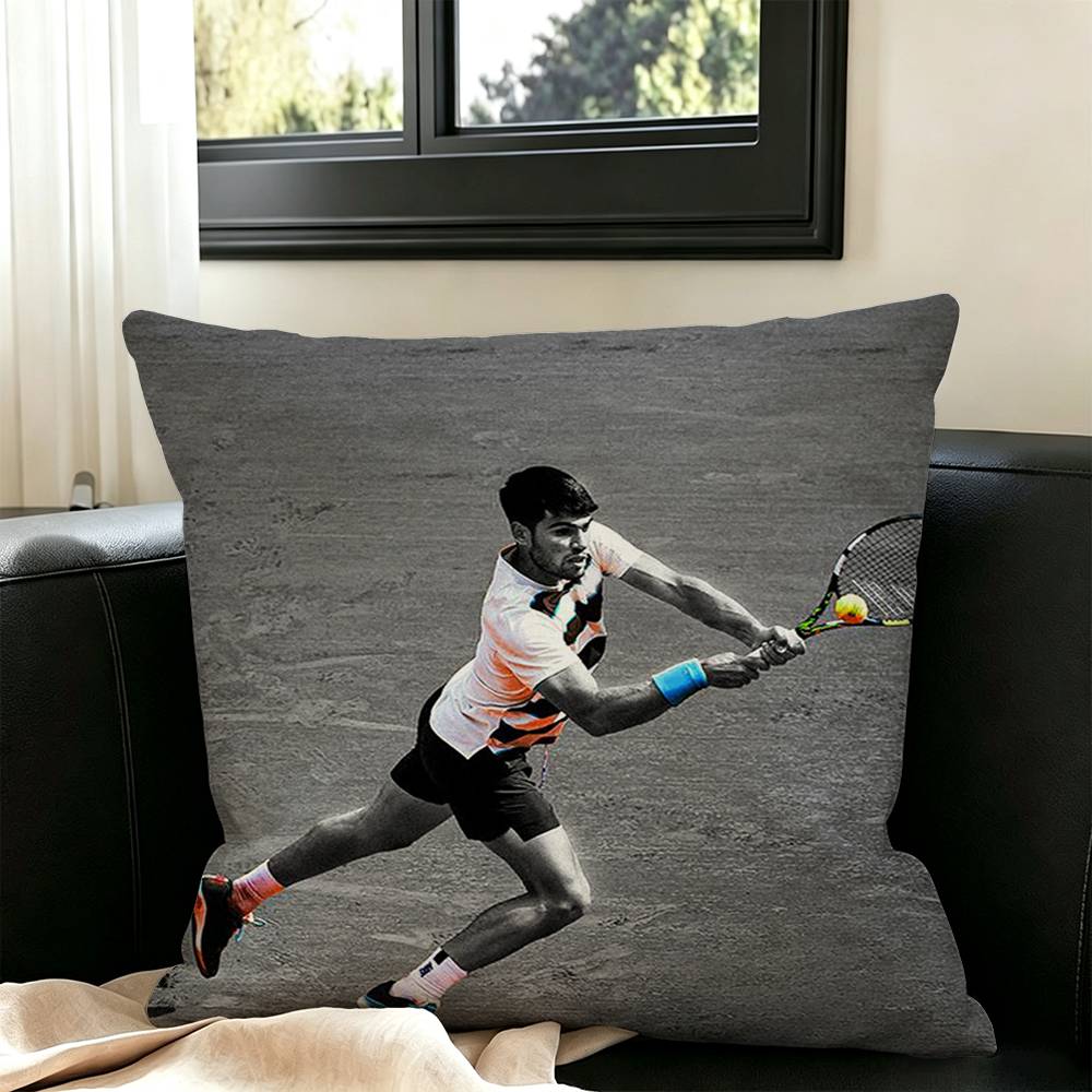 Tennis player-Carlos Alcaraz Pillow Case Square Double-Sided Sofa Cushion Cover Bedroom Bedside Pillow
