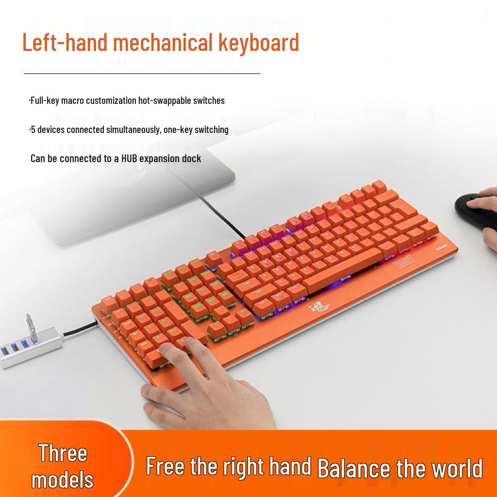 

Custom Left-Handed Mechanical Keyboard for Finance, Gaming, and Office Use