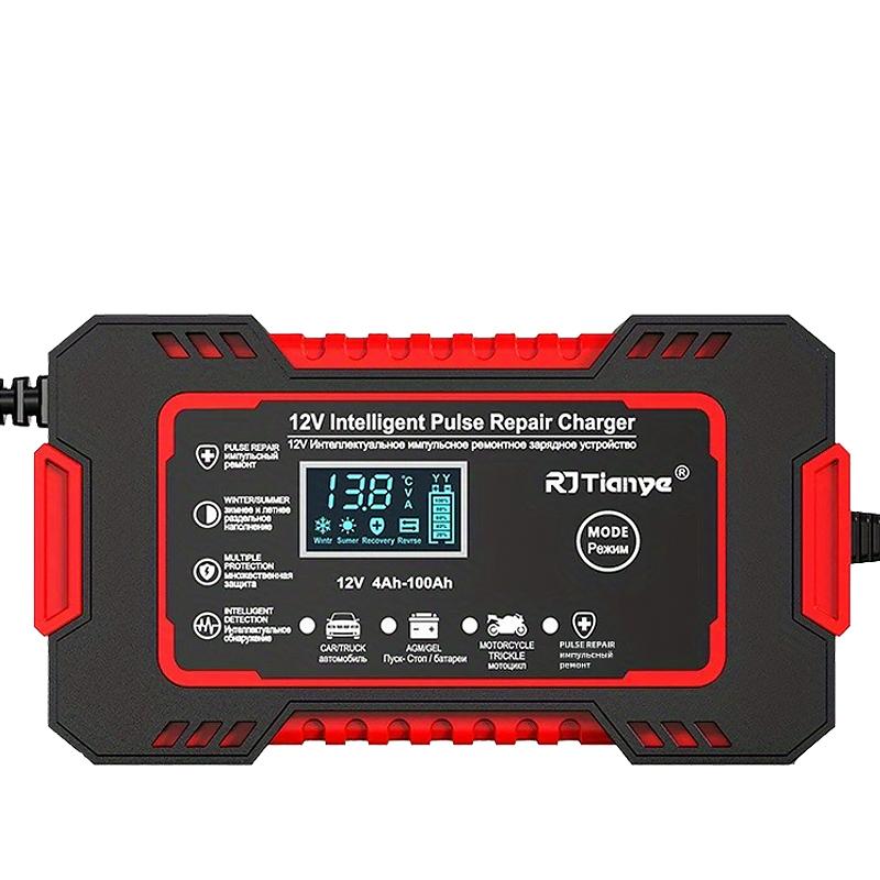 EAFC 12V Smart Battery Charger with LCD Display, 6A Intelligent Pulse Repair