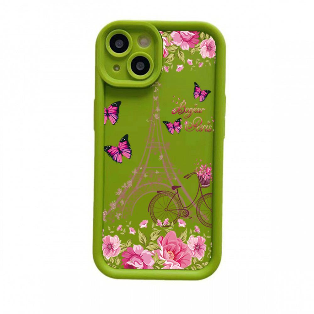 Applicable to Apple 16Promax European and American hot-selling soft case 14pm flower butterfly 15 painted IP13pm mobile phone case 11