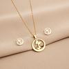 Creative Animal Stainless Steel Ladies' Flower Pendant Accessory Set Earring Necklace Set Geometric  Jewelry