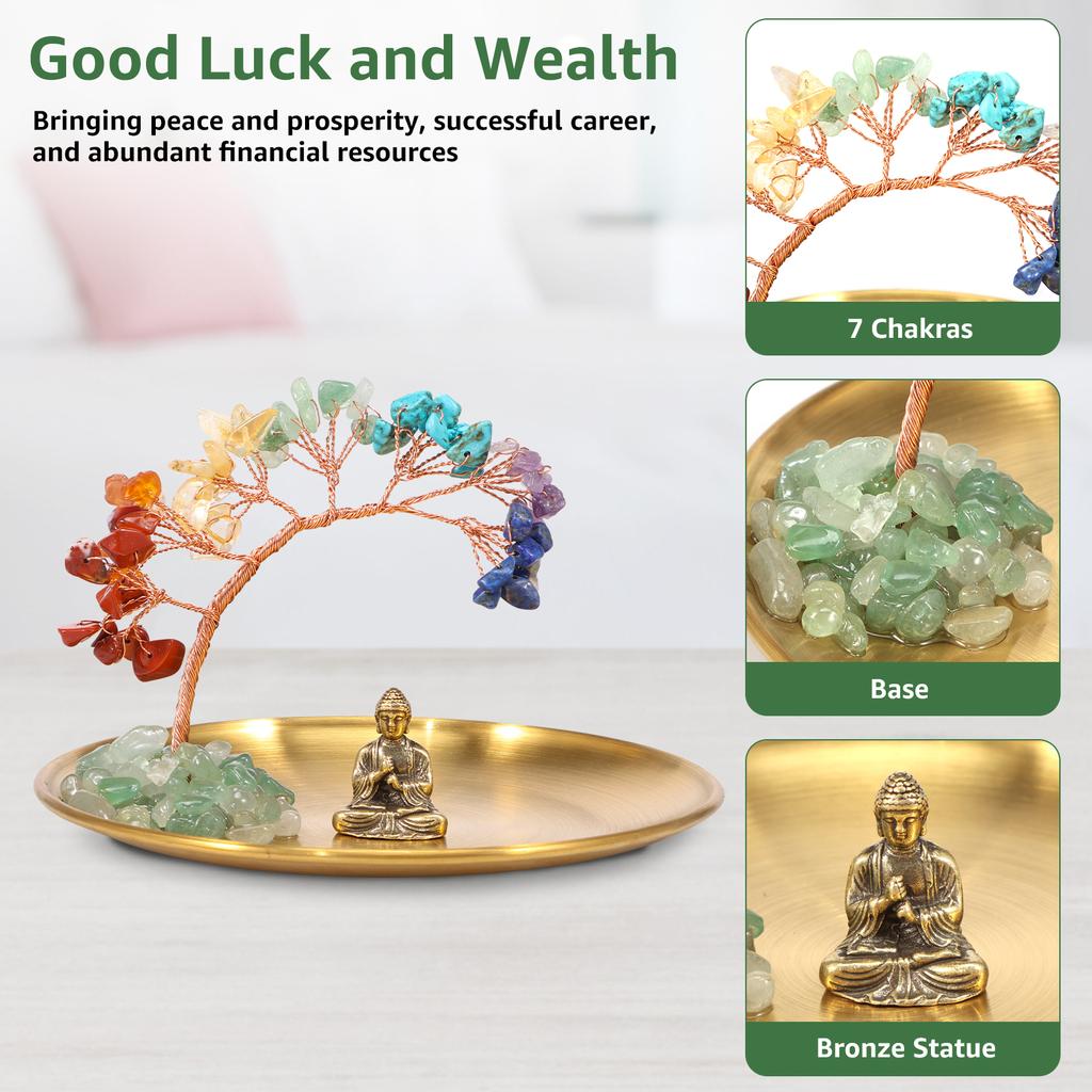 Seven Chakras Crystal Tree Of Life Positive Feng Shui Crystal 7 Chakras Tree Gem Home Decoration Gift To Family And Friends
