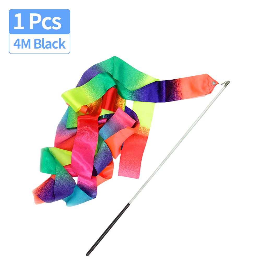 

1/2Pcs 4 Meters Colorful Gym Dance Ribbon Rhythmic Girl Art Gymnastics Ballet Streamer Twirling Rod Rainbow Stick Sport Training