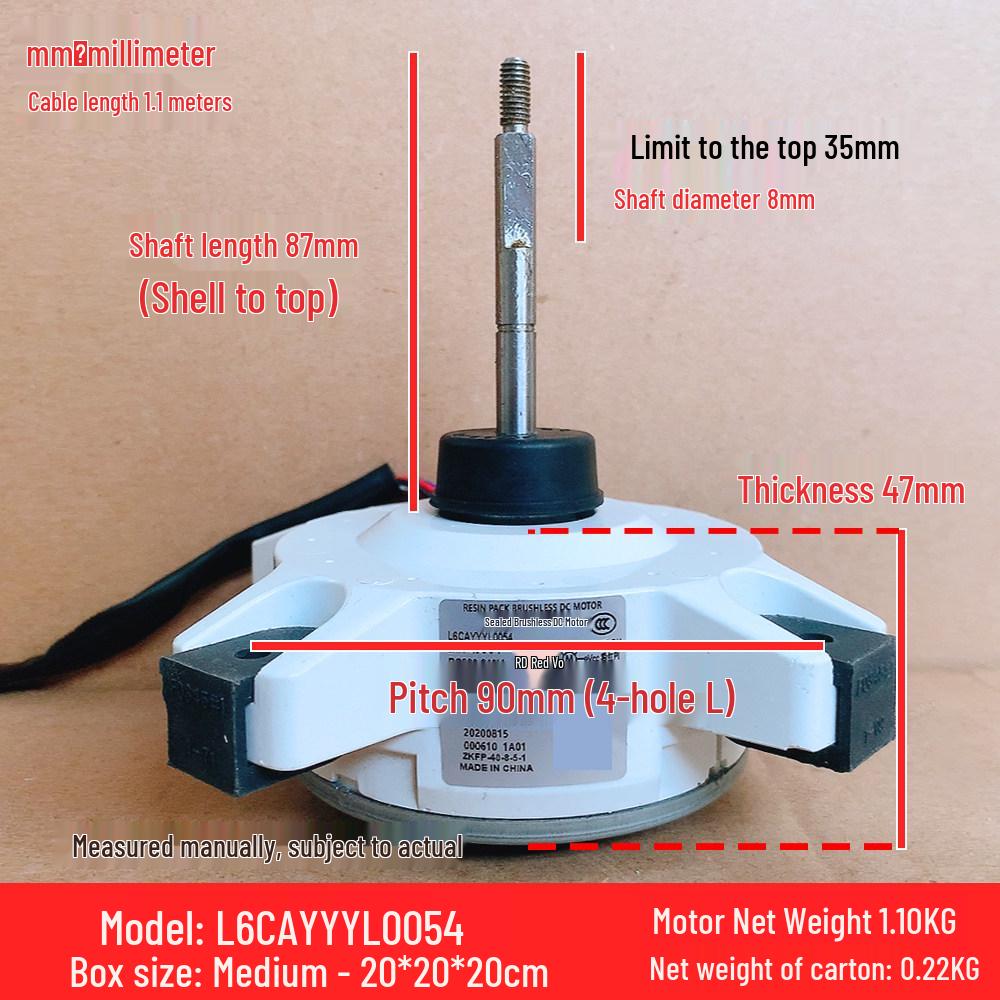 L6CAYYYL0054 6-Wire DC Fan Motor for Panasonic Air Conditioner Outdoor Unit ZKFP-40-8-5-1