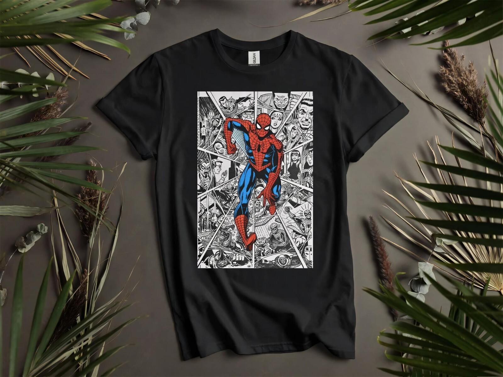 Black and White Spider-Man T-Shirt Mens Womens Tees Top T Shirt Mens Womens Tees Top Men Women Unisex Tshirt L197 S