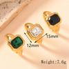 Anello Minimalista Quadrato con Zircone da Donna Acciaio Inossidabile Colore Oro Anelli alla Moda Zircone Geometrico di Lusso Regalo di Compleanno Vendita all'Ingrosso