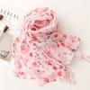 New Pink Women Scarf Shawl Cotton Linen Feeling Tassel Pashmina Muslim Hijab Wrap Lady Viscose Scarf