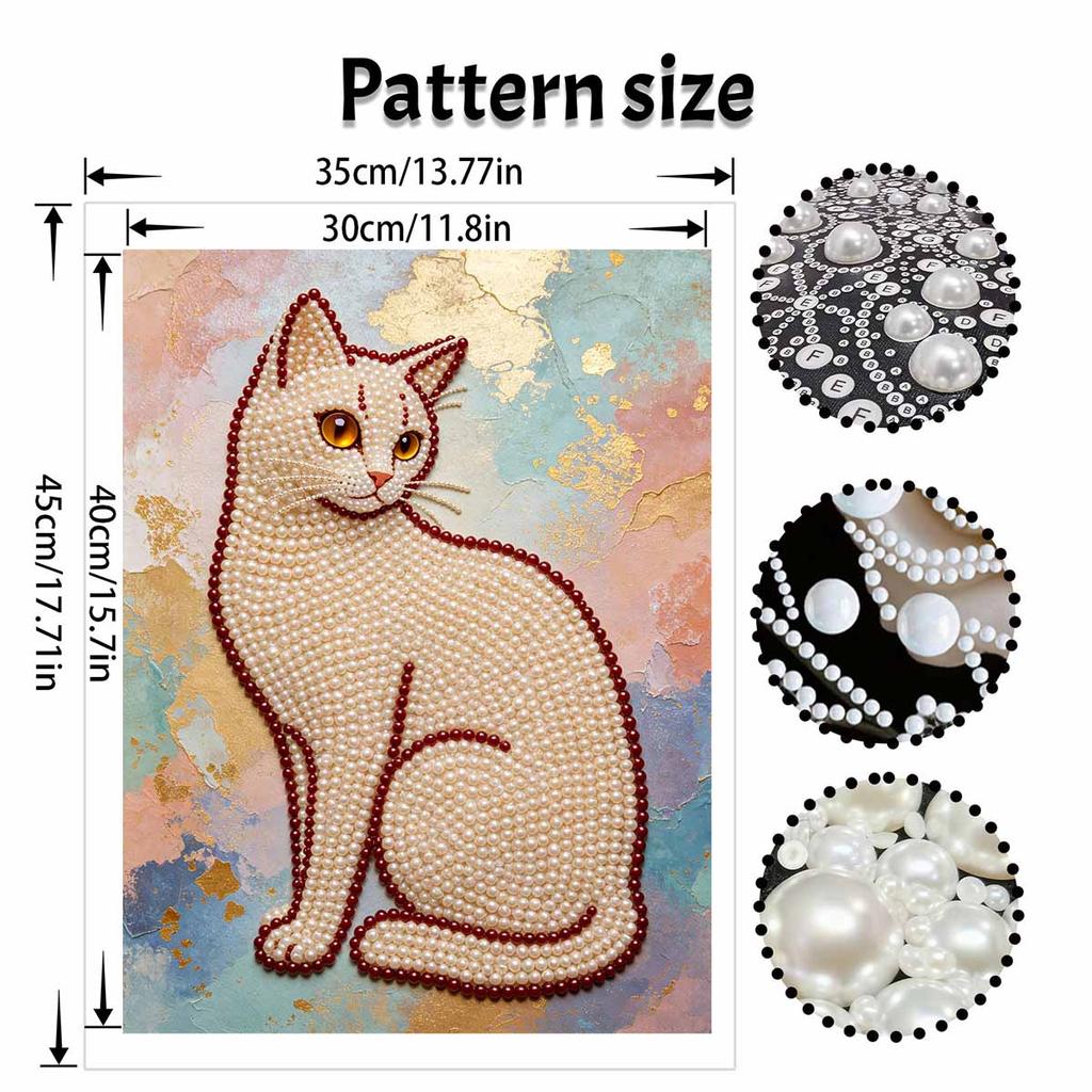 Animal Series Cat Pearl Painting Diy Handmade 5D Highvalue Hanging Living Room Decoration Painting