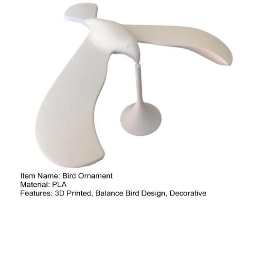 3D Printed Balance Bird Figurine, Stress Relief Gravities Seagull Desk Toy, Minimalist Tabletop Bird Decoration for Home Office Living Room