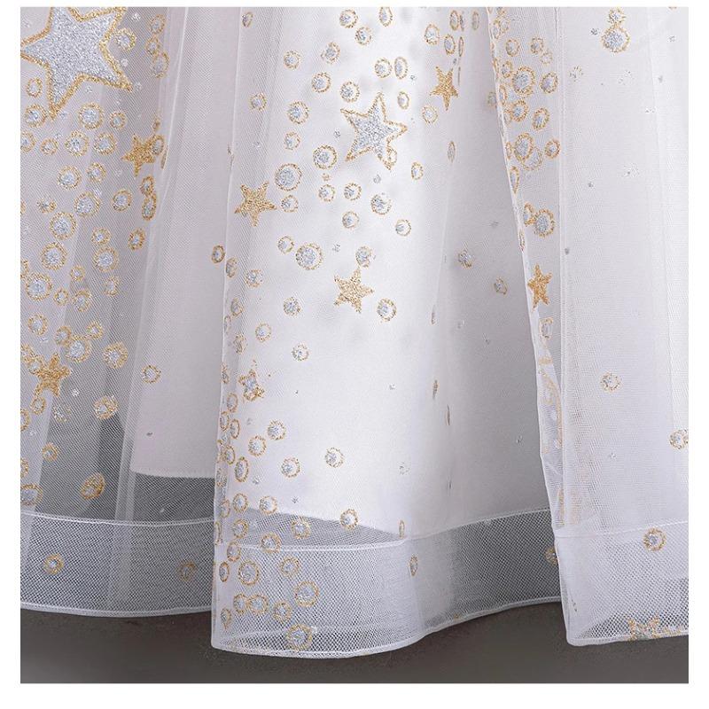 Kids Dress Girls Wedding Mesh Long Girl Dress Elegant Princess Party Pageant Formal Gown Teen Children