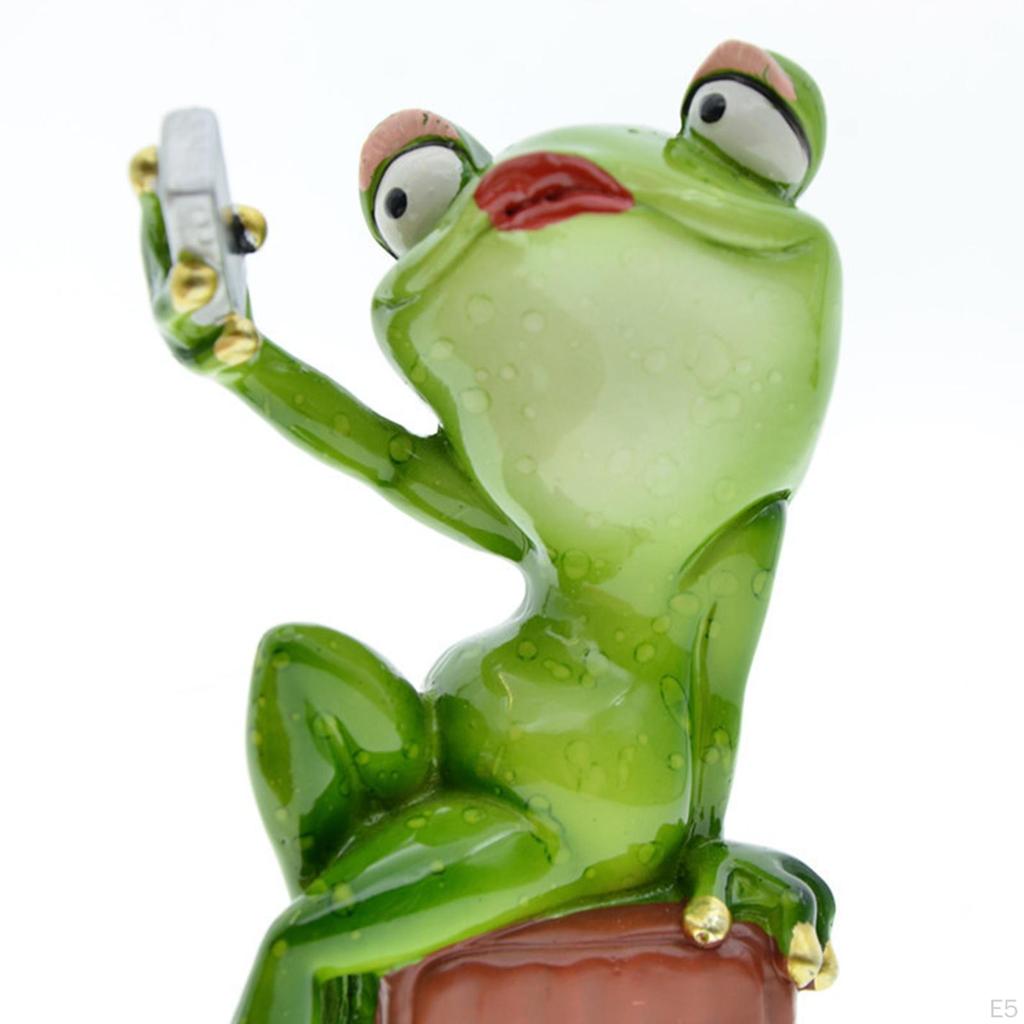 Frog Statue, Fairy Garden Yard Patio Resin Animal Figurine, Desktop and Lawn Decor