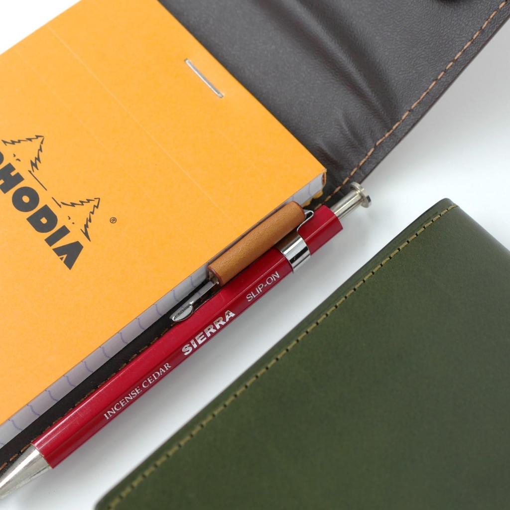 Slip-On Rio RHODIA Memo Cover #11 Chocolate (A-IOL-2807) Italian Leather A7 Size Simple Gift