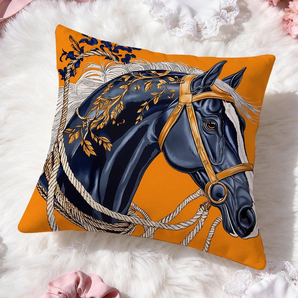 Retroluxuryhorse Cushion Cover Doublesided Printed Bedroom Bedside Pillow Sofa Cushion Cover