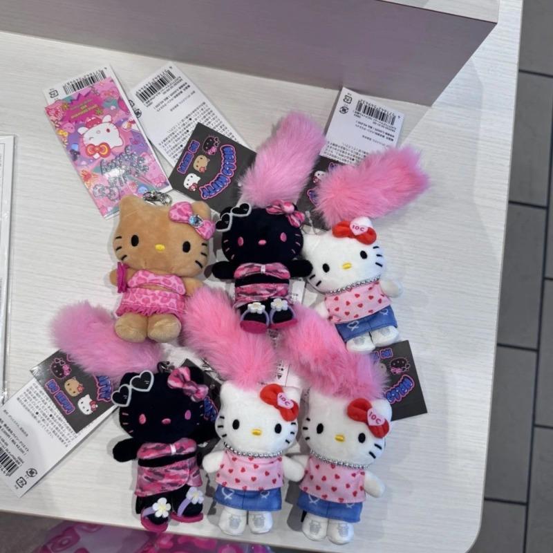 Pink Leopard Print Bikini Dark Skin kitten Plush Dolls Keychains Cartoon JK Uniform Kitty Plush Accessories Bag Pendant