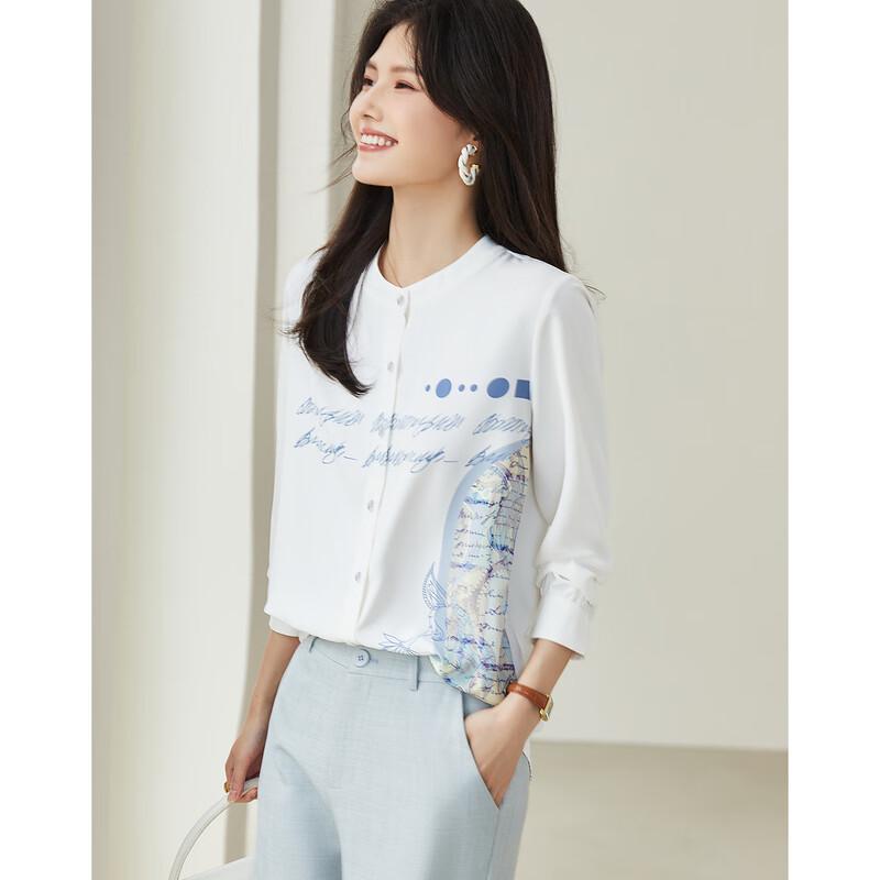 De Mana Romantic Paris Print Chiffon Blouse XXL