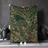 Enchanted Forest Creatures Flannel Blanket  Soft Cozy Warm Cottagecore Healing Home Decor