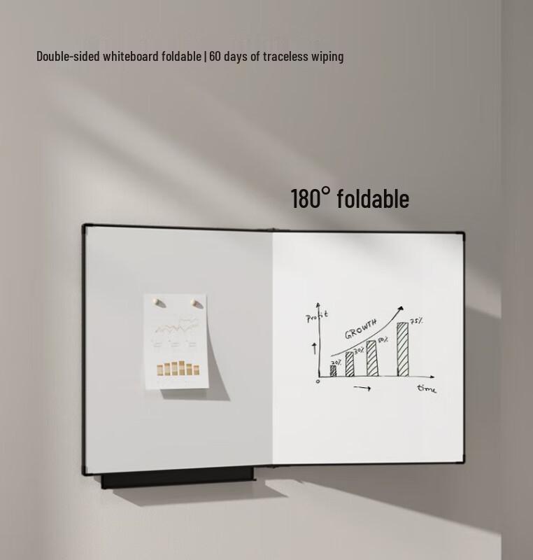 Deli 150x90cm Double-Sided 180° Foldable Hanging Whiteboard