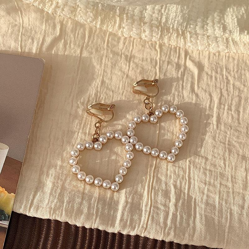 Enkle og øreløse dame øreklips, High-end følelse, Nisjedesignfølelse, Perleøredobber Smykker, Allsidige temperamentøredobber