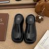 Retro versatile non-slip black thick-soled bag head slippers for women's summer wear 2025 new one-pedal heightening Birkenstocks
