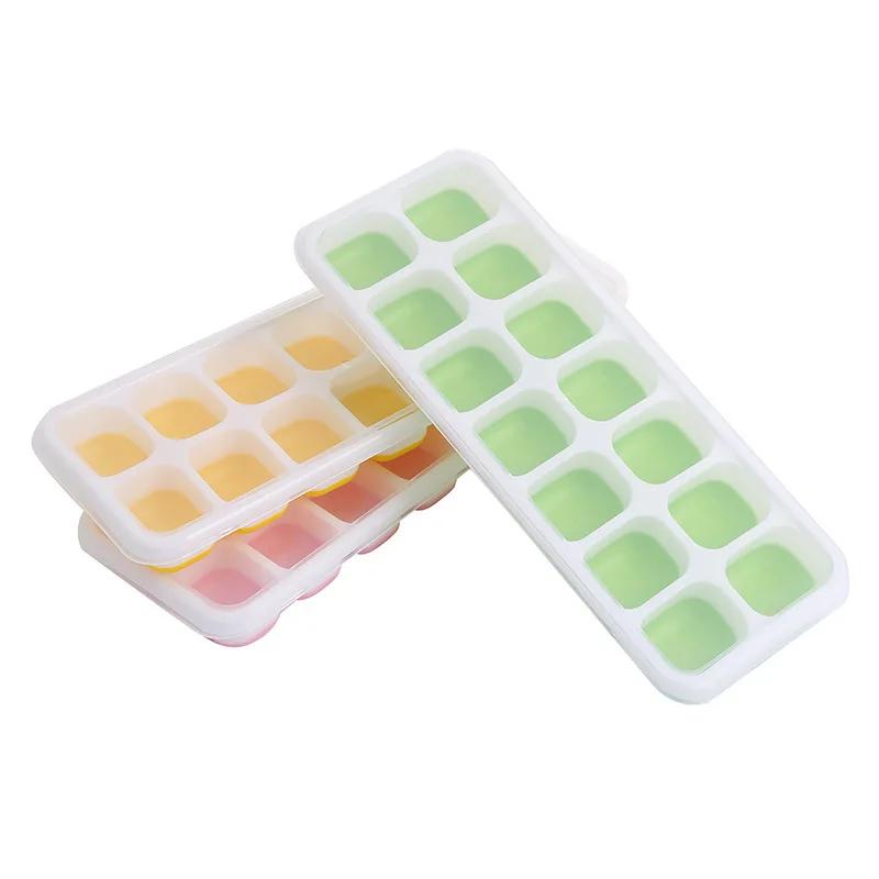 36 Grids Ice Cube Trays Easy-Release Silicone and Flexible Ice Cube Maker with Spill-Resistant Removable Lid BPA Free for Wine