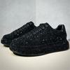 Fashion Luxury New Designer Men's White Black Charm Rhinestone Platform Causal Shoes Flats Male Hip-hop Walking Sneakers Zapatos Hombre