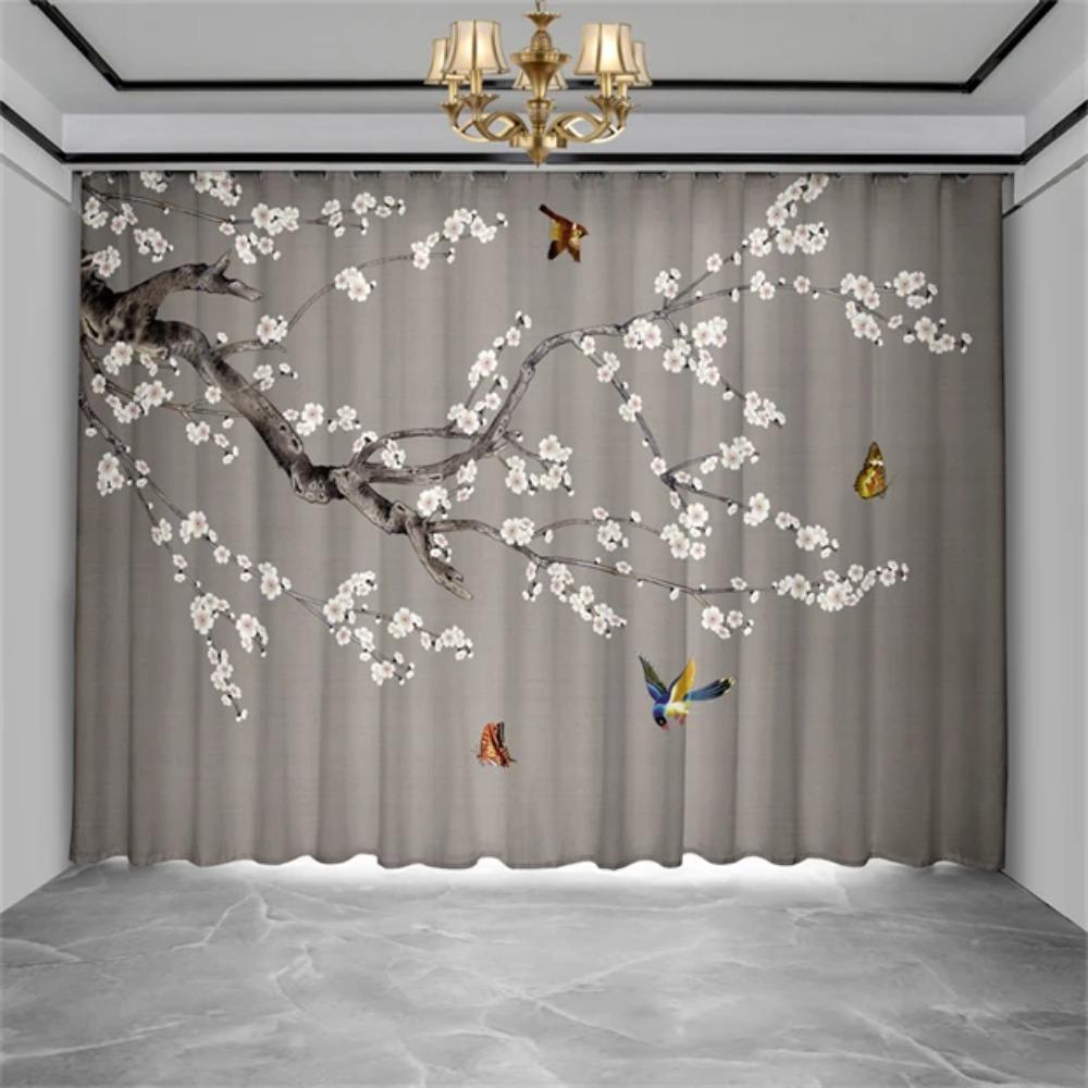 Chinese Troditional Culture Bird Flower Window Curtains In Kids Bedroom Living Room Hall Treatments Kitchen Decor Drapes Blinds
