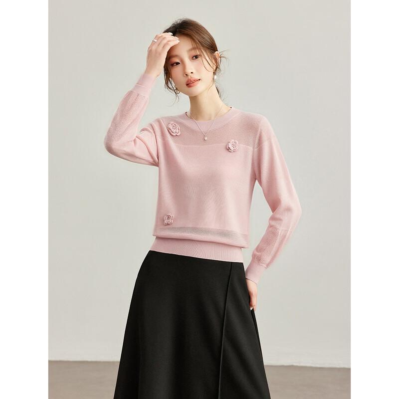 Women's Wool Blend Embroidered Knit Sweater
