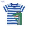 Little Maven Kids Clothes Children's Clothes Baby Boys 2026 New Summer Children's Clothing Cartoon Dinosaurs Striped T-shirts