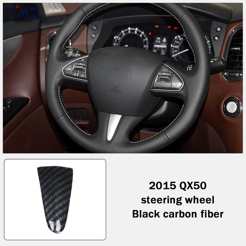 Center Console Panel Black Carbon Fiber Cover Trim Direct Fit Interior Decor Accessories for Infiniti QX50,2015 Left Hand Drive