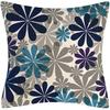BetterJonny Cushion Cover Scandinavian 45x45cm Blue 4 Pieces Linen Floral Pattern Sofa Interior Decoration Back Cushion Cover Sat Futon Cover