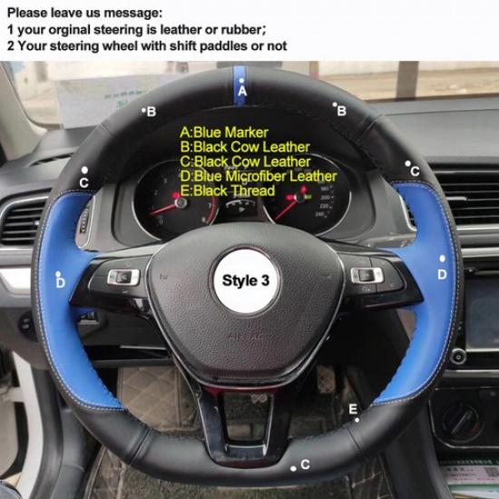 DIY Car Steering Wheel Cover For Volkswagen Golf 7 Polo Passat B8 Touran Tiguan