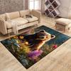Multiple Sizes Bear with Wildflowers Pattern Rug Carpets for Bedroom Living Room Sofa Mat Creative Door Mat Home Decor