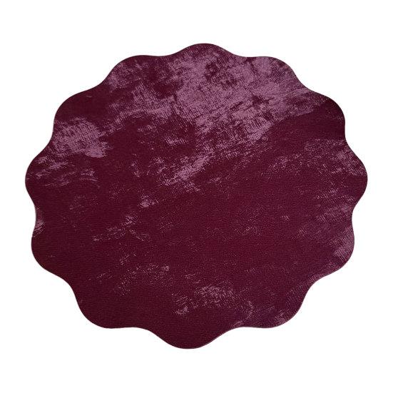 Round Wavy Flower Placemat Waterproof Oil-Proof Placemat Artificial Leather Heat S