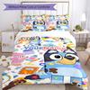 Bluey 4000 Customize Your Name Bedding Set Breathable Duvet Cover with Pillowcases Home Decoration Birthday Gift