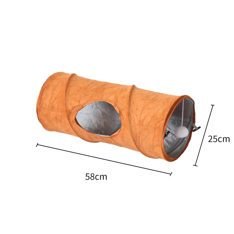 Foldable Double-Layer Cat Tunnel Toy – Suede, Easy Storage, Self-Amusement Pet Supplies