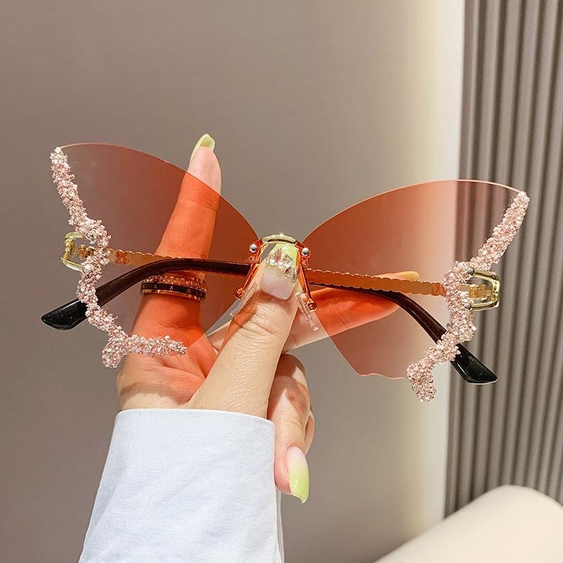 Rhinestone Butterfly Unique Sunglasses Womens Fashion Shades Personality