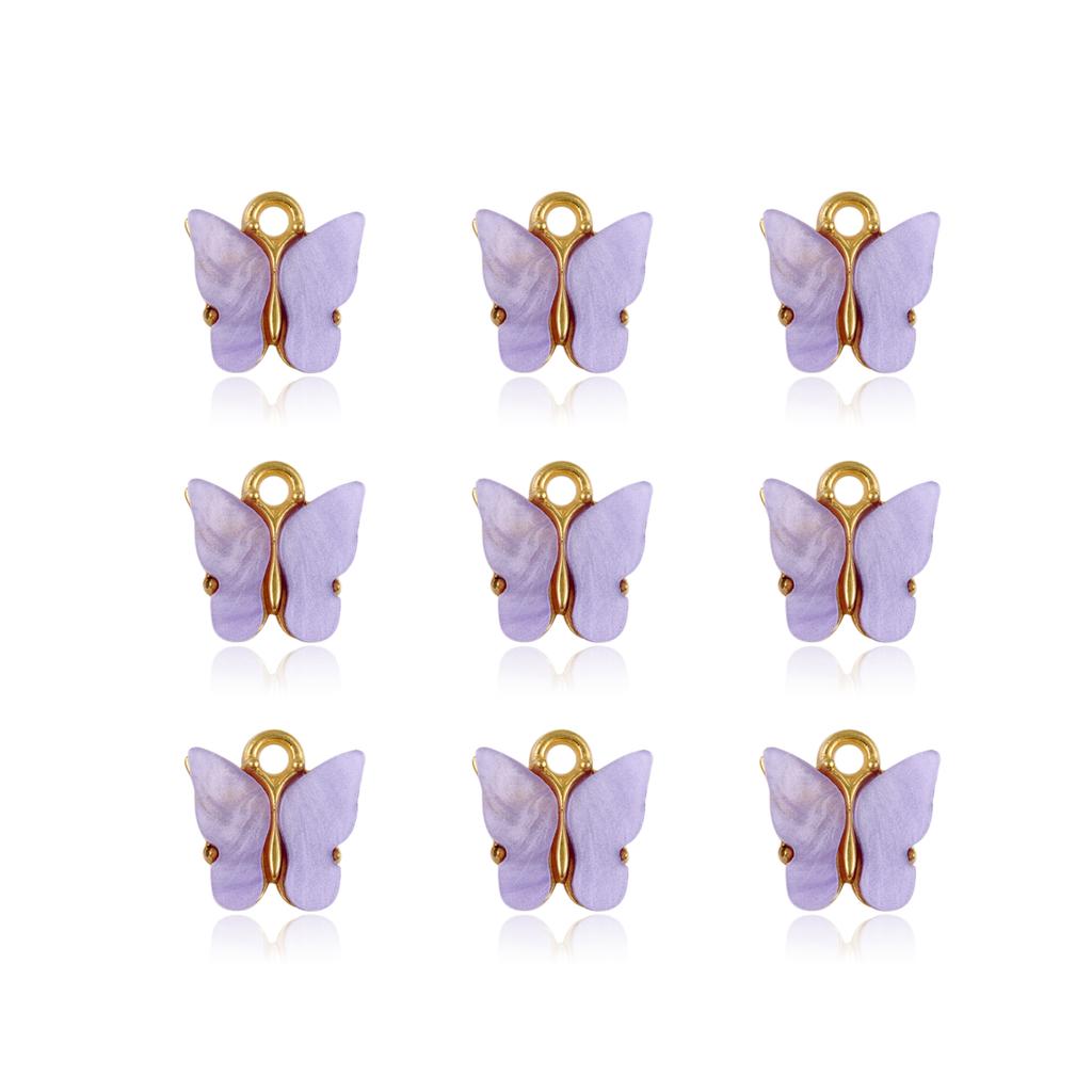 10pcs/Lot 13x13mm Colorful Acrylic Butterfly Charms Pendant For Jewelry Making Cute Pendants DIY Earrings Bracelet Accessories