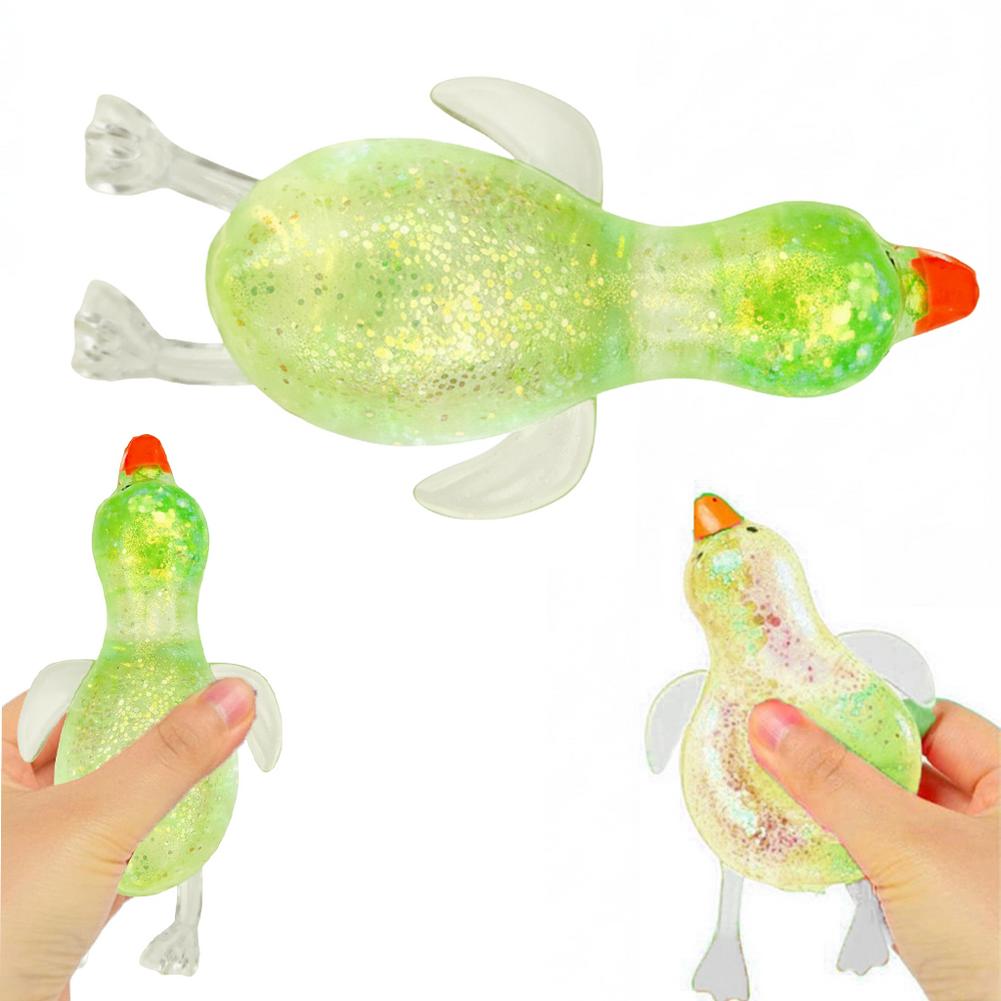 1Pcs Glitter Penguin Squishy Toy Soft Squeeze Stress Relief Toy Slow Rising Sensory Fidget Toy For Kids Adults Birthday Gift