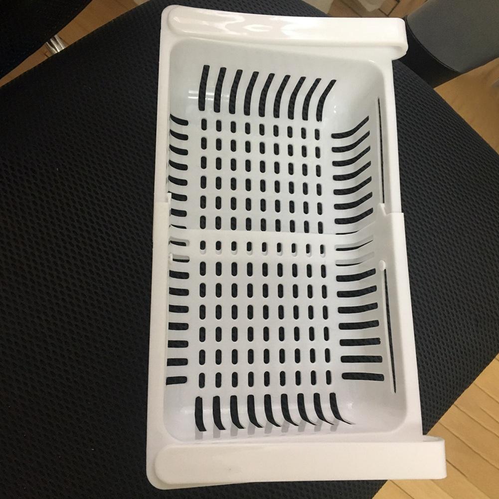 T02C!Adjustable Stretchable Fridge Organizer Drawer Basket Refrigerator Pull-Out Drawers Fresh Spacer Layer Storage