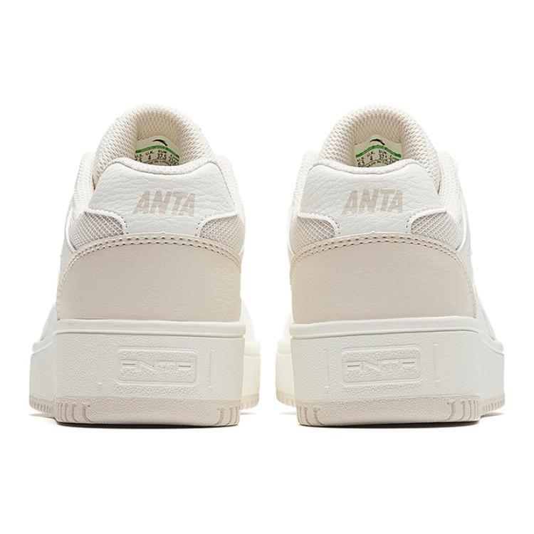 Anta First Year Synthetic Leather Abrasion Resistant Height Increasing Low top Skateboard Shoes Women's White Gray 922628068F-6