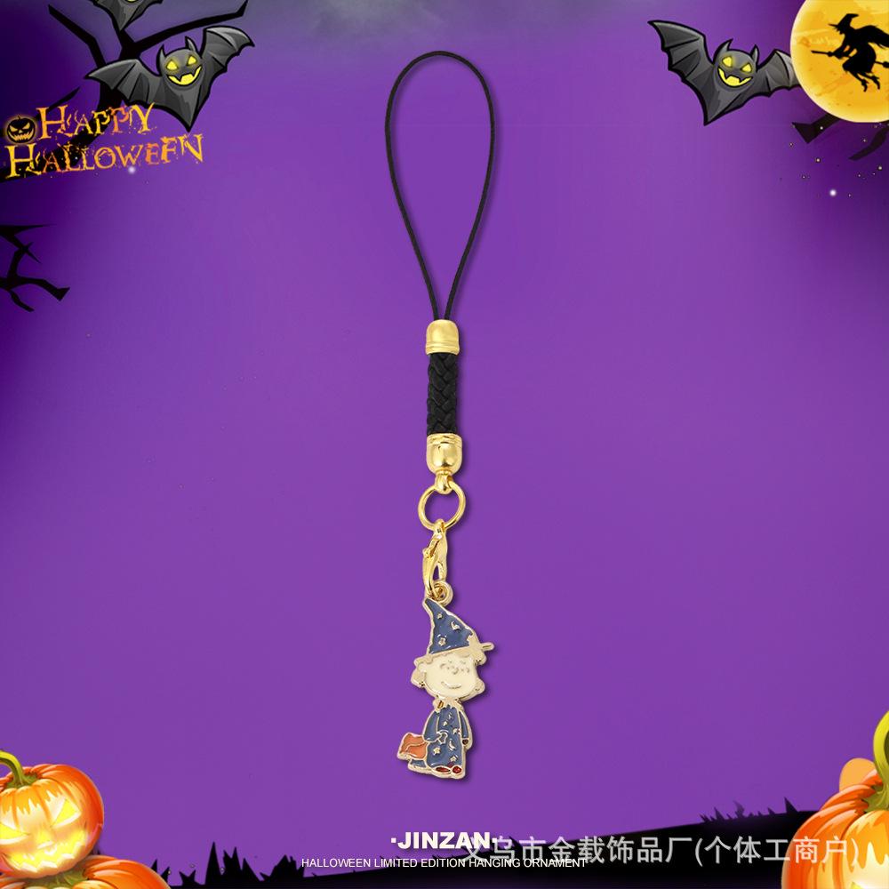 Halloween Skull & Ghost Pumpkin Keychain Ornament